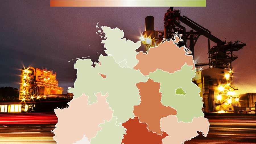 Deutschland: Diese Karte zeigt, in welchen Regionen die wirtschaftliche Substanz zerfällt – Exklusive Daten