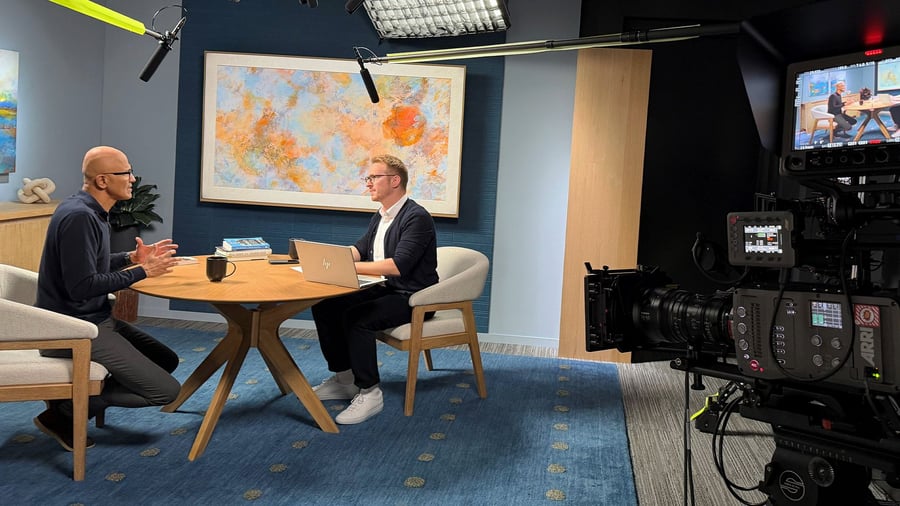 Video-Interview: KI-Zweifel, Milliardenwetten und Trump – Microsoft-CEO Nadella im Handelsblatt-Gespräch