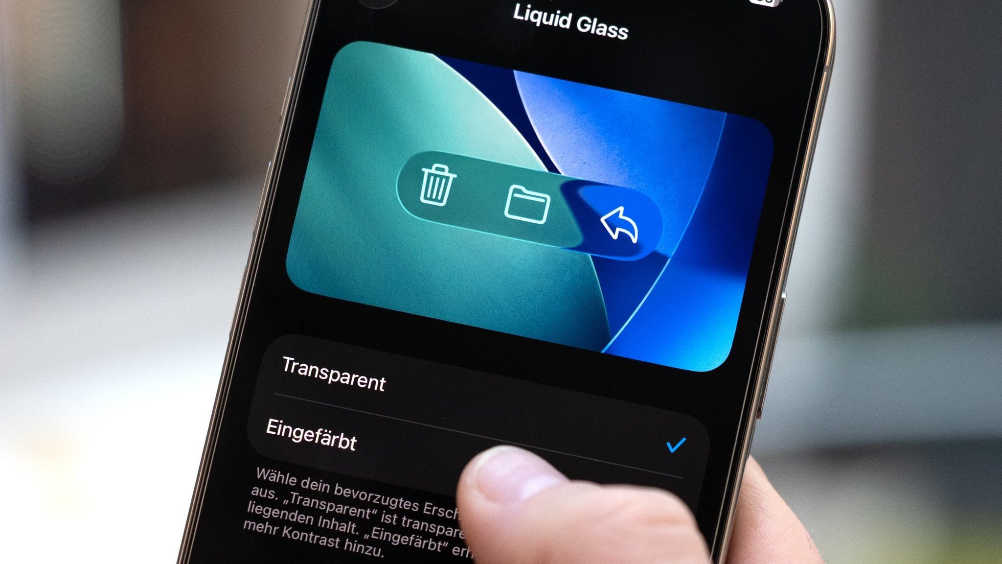 Liquid-Glass-Update: Neu in iOS 26.1: iPhone-Transparenz einfärben